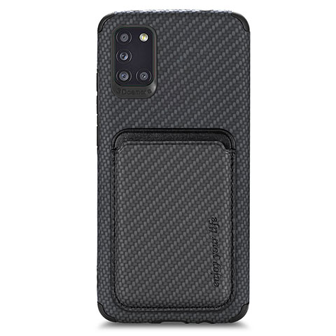 Coque Ultra Fine Silicone Souple Housse Etui avec Aimante Magnetique S02D pour Samsung Galaxy A31 Noir