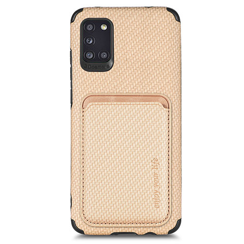 Coque Ultra Fine Silicone Souple Housse Etui avec Aimante Magnetique S02D pour Samsung Galaxy A31 Or