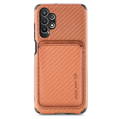 Coque Ultra Fine Silicone Souple Housse Etui avec Aimante Magnetique S02D pour Samsung Galaxy A32 4G Marron