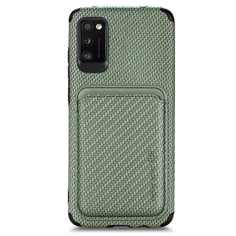 Coque Ultra Fine Silicone Souple Housse Etui avec Aimante Magnetique S02D pour Samsung Galaxy A41 Vert