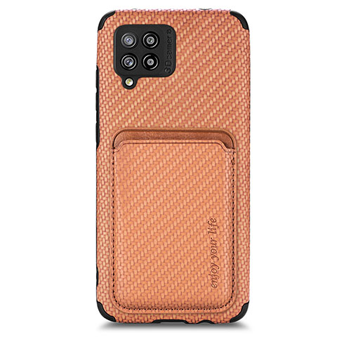 Coque Ultra Fine Silicone Souple Housse Etui avec Aimante Magnetique S02D pour Samsung Galaxy A42 5G Marron