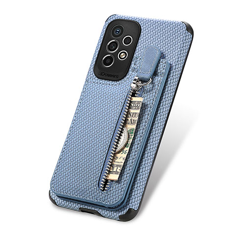 Coque Ultra Fine Silicone Souple Housse Etui avec Aimante Magnetique S02D pour Samsung Galaxy A53 5G Bleu