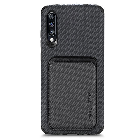 Coque Ultra Fine Silicone Souple Housse Etui avec Aimante Magnetique S02D pour Samsung Galaxy A70 Noir