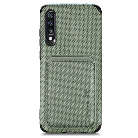 Coque Ultra Fine Silicone Souple Housse Etui avec Aimante Magnetique S02D pour Samsung Galaxy A70 Vert