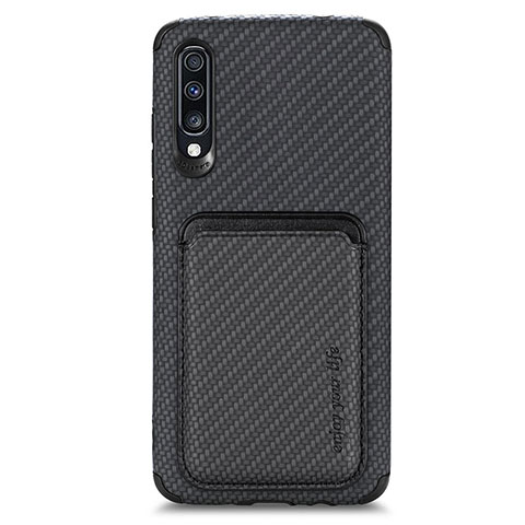 Coque Ultra Fine Silicone Souple Housse Etui avec Aimante Magnetique S02D pour Samsung Galaxy A70S Noir