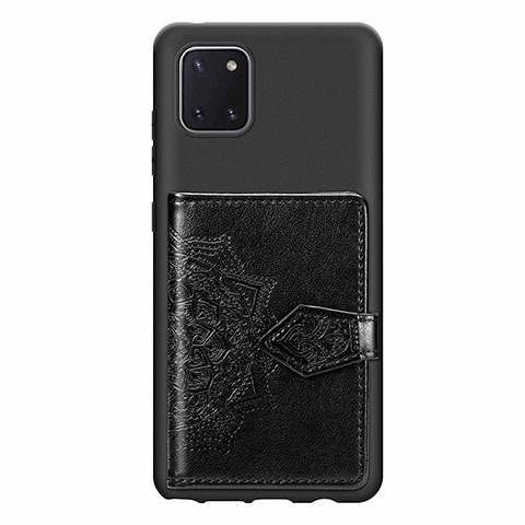 Coque Ultra Fine Silicone Souple Housse Etui avec Aimante Magnetique S02D pour Samsung Galaxy A81 Noir