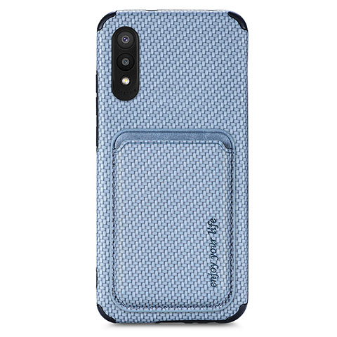 Coque Ultra Fine Silicone Souple Housse Etui avec Aimante Magnetique S02D pour Samsung Galaxy M02 Bleu