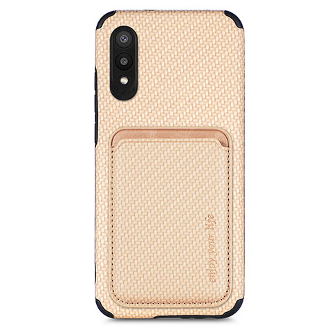 Coque Ultra Fine Silicone Souple Housse Etui avec Aimante Magnetique S02D pour Samsung Galaxy M02 Or