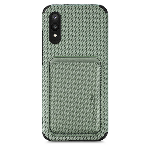 Coque Ultra Fine Silicone Souple Housse Etui avec Aimante Magnetique S02D pour Samsung Galaxy M02 Vert