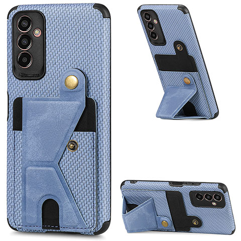 Coque Ultra Fine Silicone Souple Housse Etui avec Aimante Magnetique S02D pour Samsung Galaxy M13 4G Bleu