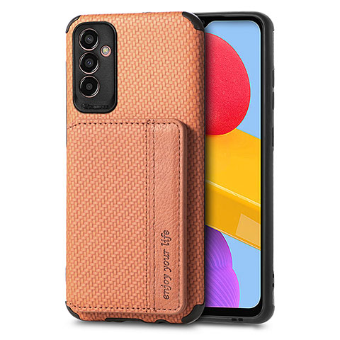 Coque Ultra Fine Silicone Souple Housse Etui avec Aimante Magnetique S02D pour Samsung Galaxy M13 5G Marron