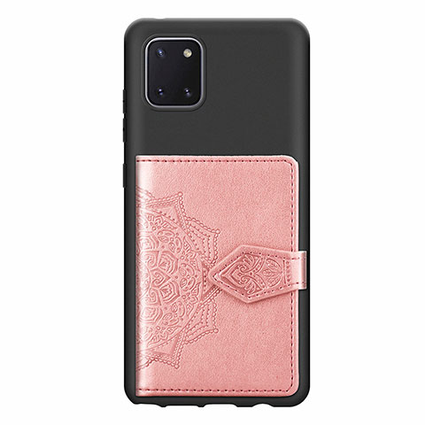 Coque Ultra Fine Silicone Souple Housse Etui avec Aimante Magnetique S02D pour Samsung Galaxy Note 10 Lite Rose