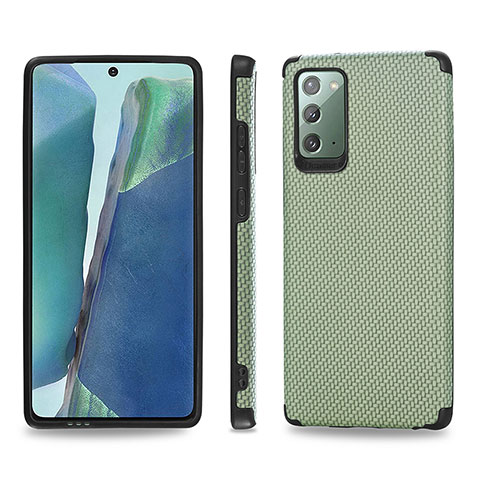 Coque Ultra Fine Silicone Souple Housse Etui avec Aimante Magnetique S02D pour Samsung Galaxy Note 20 5G Vert