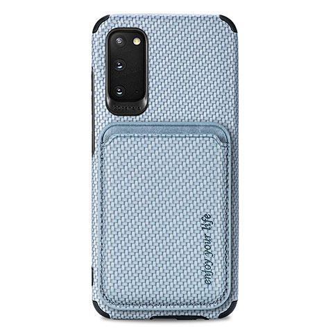 Coque Ultra Fine Silicone Souple Housse Etui avec Aimante Magnetique S02D pour Samsung Galaxy S20 5G Bleu