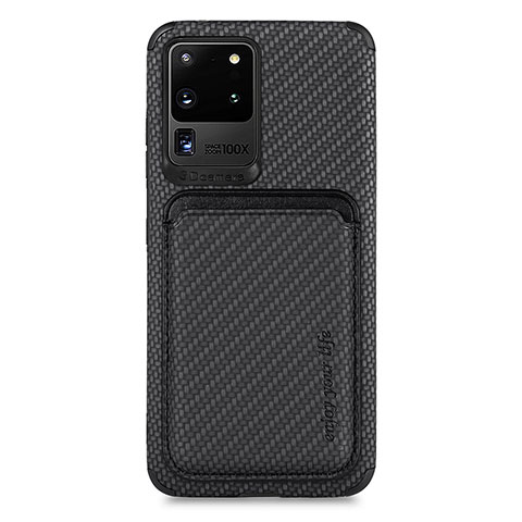 Coque Ultra Fine Silicone Souple Housse Etui avec Aimante Magnetique S02D pour Samsung Galaxy S20 Ultra 5G Noir