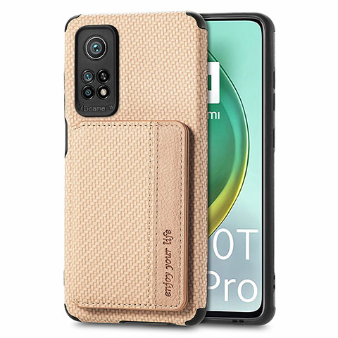 Coque Ultra Fine Silicone Souple Housse Etui avec Aimante Magnetique S02D pour Xiaomi Mi 10T 5G Or