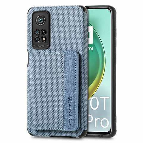 Coque Ultra Fine Silicone Souple Housse Etui avec Aimante Magnetique S02D pour Xiaomi Mi 10T Pro 5G Bleu