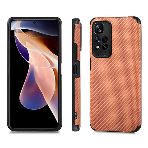 Coque Ultra Fine Silicone Souple Housse Etui avec Aimante Magnetique S02D pour Xiaomi Mi 11i 5G (2022) Marron