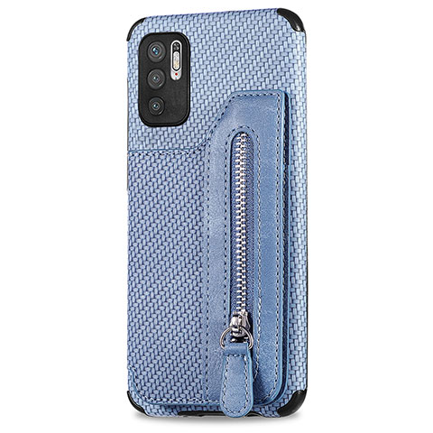 Coque Ultra Fine Silicone Souple Housse Etui avec Aimante Magnetique S02D pour Xiaomi POCO M3 Pro 5G Bleu