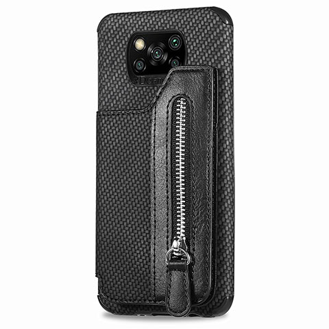 Coque Ultra Fine Silicone Souple Housse Etui avec Aimante Magnetique S02D pour Xiaomi Poco X3 Noir