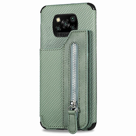 Coque Ultra Fine Silicone Souple Housse Etui avec Aimante Magnetique S02D pour Xiaomi Poco X3 Vert