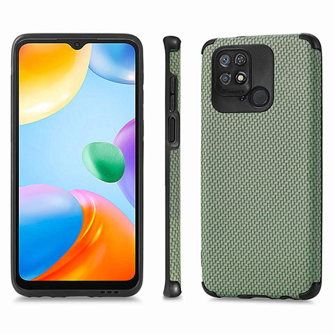 Coque Ultra Fine Silicone Souple Housse Etui avec Aimante Magnetique S02D pour Xiaomi Redmi 10 Power Vert