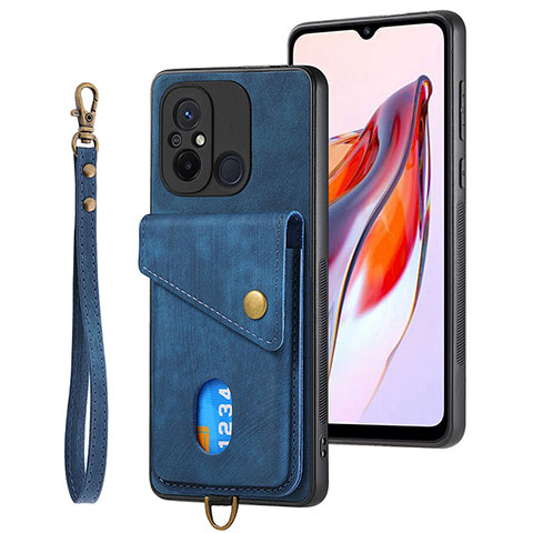 Coque Ultra Fine Silicone Souple Housse Etui avec Aimante Magnetique S02D pour Xiaomi Redmi 11A 4G Bleu