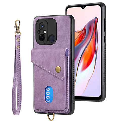 Coque Ultra Fine Silicone Souple Housse Etui avec Aimante Magnetique S02D pour Xiaomi Redmi 12C 4G Violet