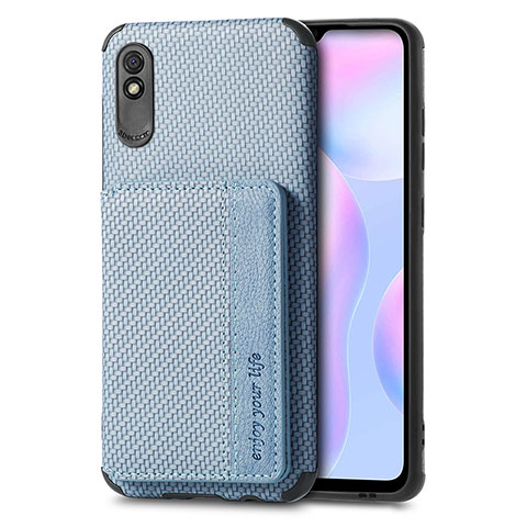 Coque Ultra Fine Silicone Souple Housse Etui avec Aimante Magnetique S02D pour Xiaomi Redmi 9A Bleu