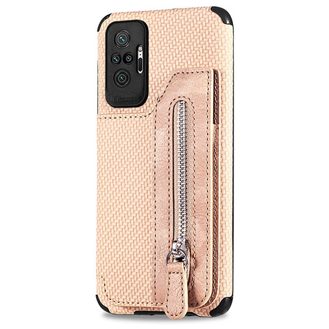 Coque Ultra Fine Silicone Souple Housse Etui avec Aimante Magnetique S02D pour Xiaomi Redmi Note 10 Pro Max Or