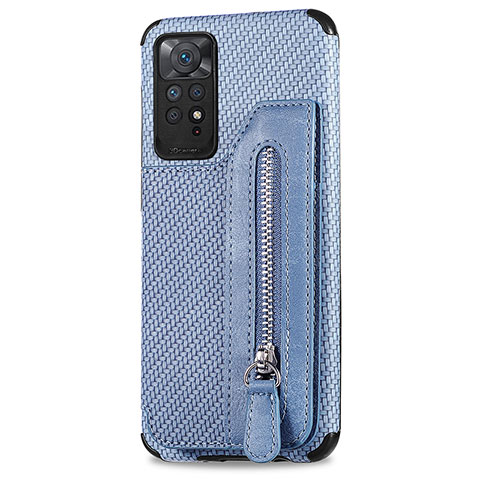 Coque Ultra Fine Silicone Souple Housse Etui avec Aimante Magnetique S02D pour Xiaomi Redmi Note 11 4G (2022) Bleu