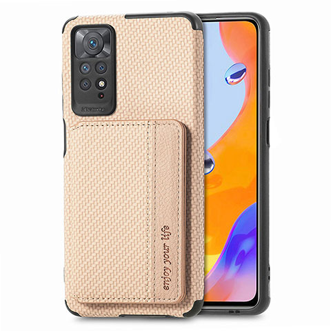 Coque Ultra Fine Silicone Souple Housse Etui avec Aimante Magnetique S02D pour Xiaomi Redmi Note 11 Pro 4G Or