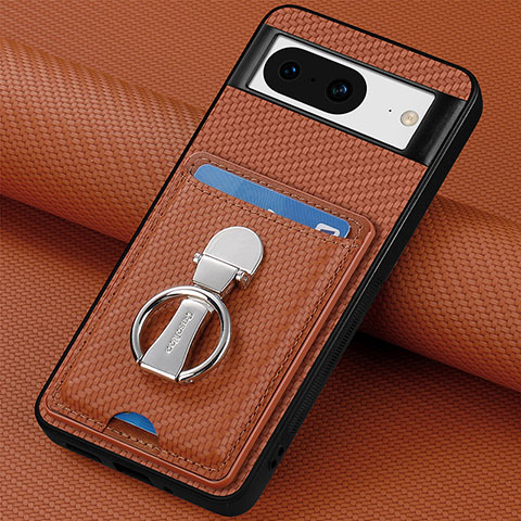 Coque Ultra Fine Silicone Souple Housse Etui avec Aimante Magnetique S03D pour Google Pixel 8 5G Marron