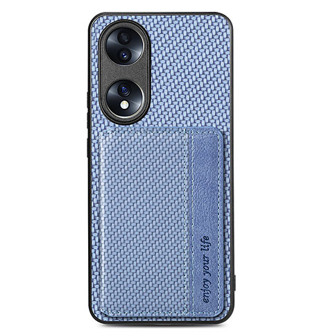 Coque Ultra Fine Silicone Souple Housse Etui avec Aimante Magnetique S03D pour Huawei Honor 70 5G Bleu