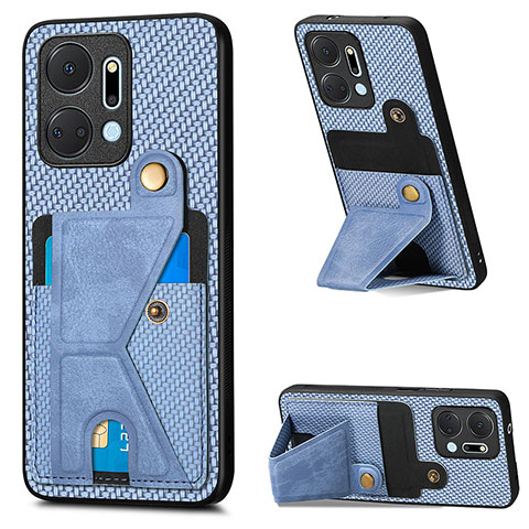 Coque Ultra Fine Silicone Souple Housse Etui avec Aimante Magnetique S03D pour Huawei Honor X7a Bleu