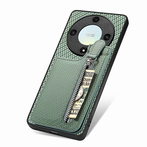 Coque Ultra Fine Silicone Souple Housse Etui avec Aimante Magnetique S03D pour Huawei Honor X9a 5G Vert