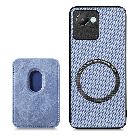 Coque Ultra Fine Silicone Souple Housse Etui avec Aimante Magnetique S03D pour Realme C30 Bleu