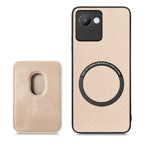 Coque Ultra Fine Silicone Souple Housse Etui avec Aimante Magnetique S03D pour Realme C30s Or