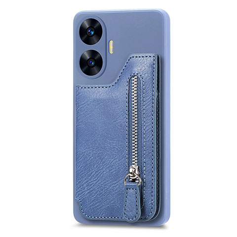 Coque Ultra Fine Silicone Souple Housse Etui avec Aimante Magnetique S03D pour Realme C55 Bleu