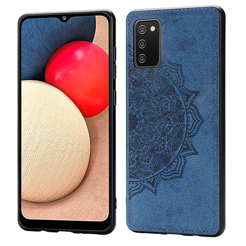 Coque Ultra Fine Silicone Souple Housse Etui avec Aimante Magnetique S03D pour Samsung Galaxy A02s Bleu