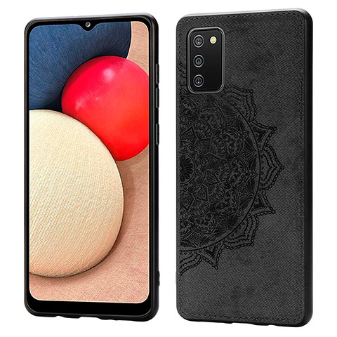 Coque Ultra Fine Silicone Souple Housse Etui avec Aimante Magnetique S03D pour Samsung Galaxy A02s Noir