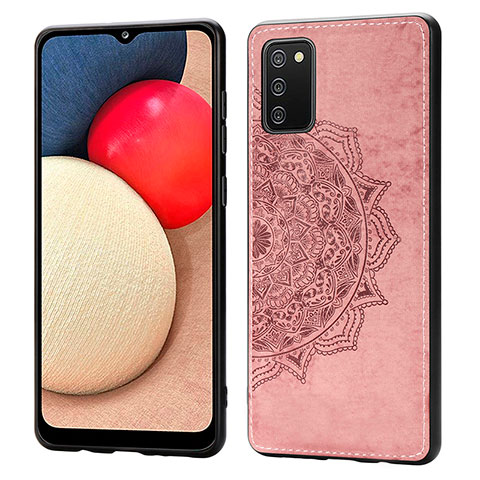 Coque Ultra Fine Silicone Souple Housse Etui avec Aimante Magnetique S03D pour Samsung Galaxy A02s Or Rose