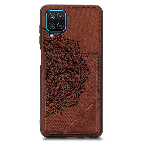 Coque Ultra Fine Silicone Souple Housse Etui avec Aimante Magnetique S03D pour Samsung Galaxy A12 Nacho Marron