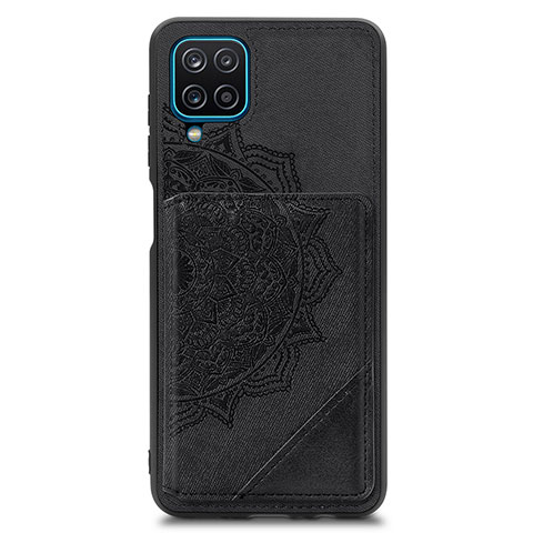 Coque Ultra Fine Silicone Souple Housse Etui avec Aimante Magnetique S03D pour Samsung Galaxy A12 Nacho Noir