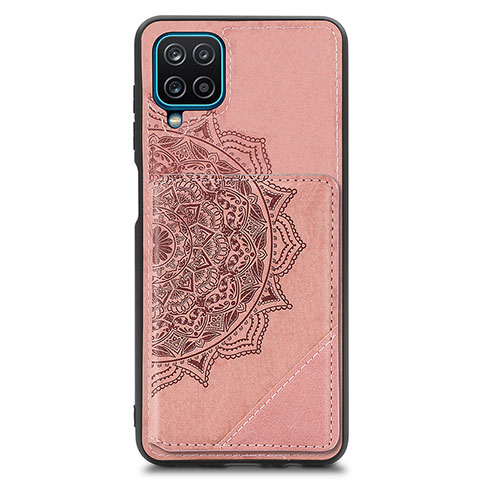 Coque Ultra Fine Silicone Souple Housse Etui avec Aimante Magnetique S03D pour Samsung Galaxy A12 Or Rose