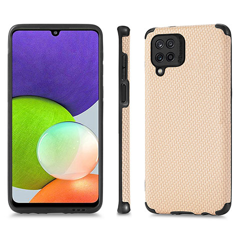 Coque Ultra Fine Silicone Souple Housse Etui avec Aimante Magnetique S03D pour Samsung Galaxy A22 4G Or