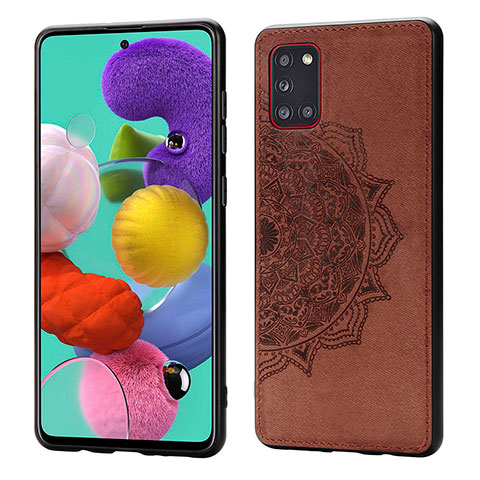 Coque Ultra Fine Silicone Souple Housse Etui avec Aimante Magnetique S03D pour Samsung Galaxy A31 Marron