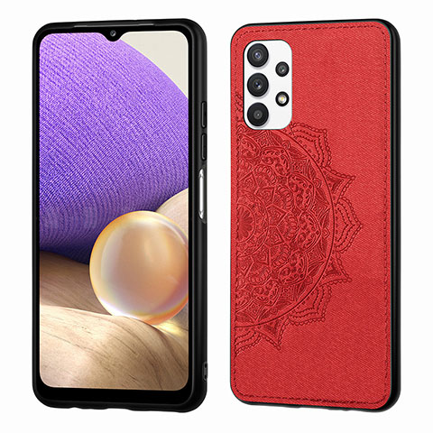 Coque Ultra Fine Silicone Souple Housse Etui avec Aimante Magnetique S03D pour Samsung Galaxy A32 5G Rouge