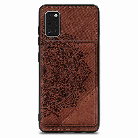 Coque Ultra Fine Silicone Souple Housse Etui avec Aimante Magnetique S03D pour Samsung Galaxy A41 Marron