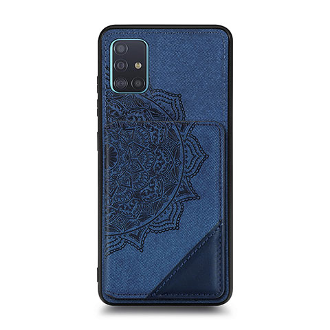 Coque Ultra Fine Silicone Souple Housse Etui avec Aimante Magnetique S03D pour Samsung Galaxy A51 4G Bleu